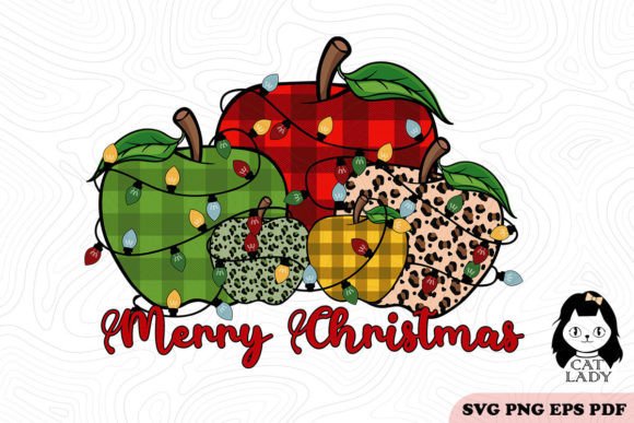 Plaid Apple Teacher Christmas SVG PNG Review